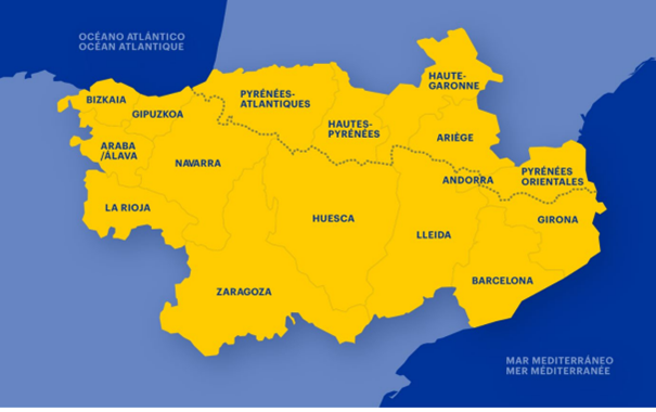 Carte du programme POCTEFA- 21-27